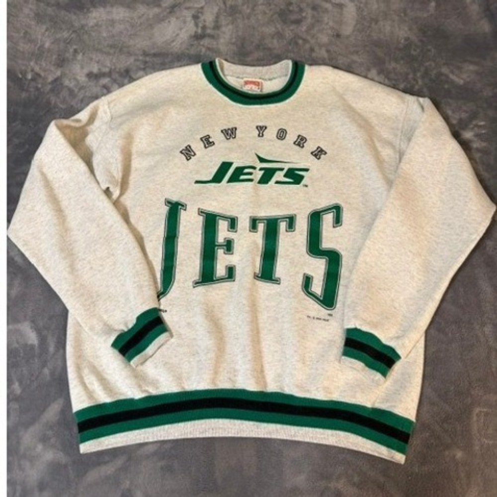 Vintage 1994 Nutmeg Mills New York Jets Sweatshirt Gray XL Mens NFL Made in USA